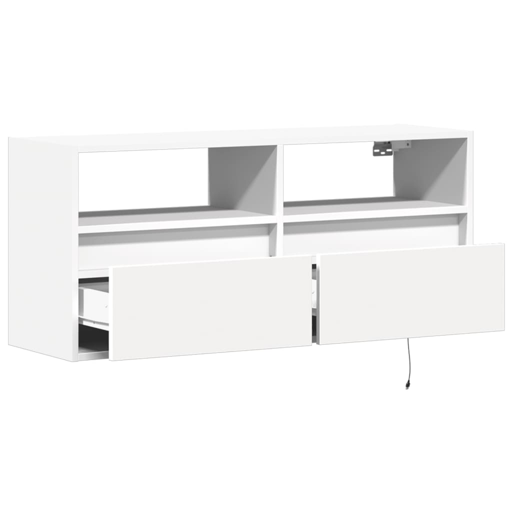 TV-Wandschrank mit LED-Beleuchtung Weiß 100x31x45 cm