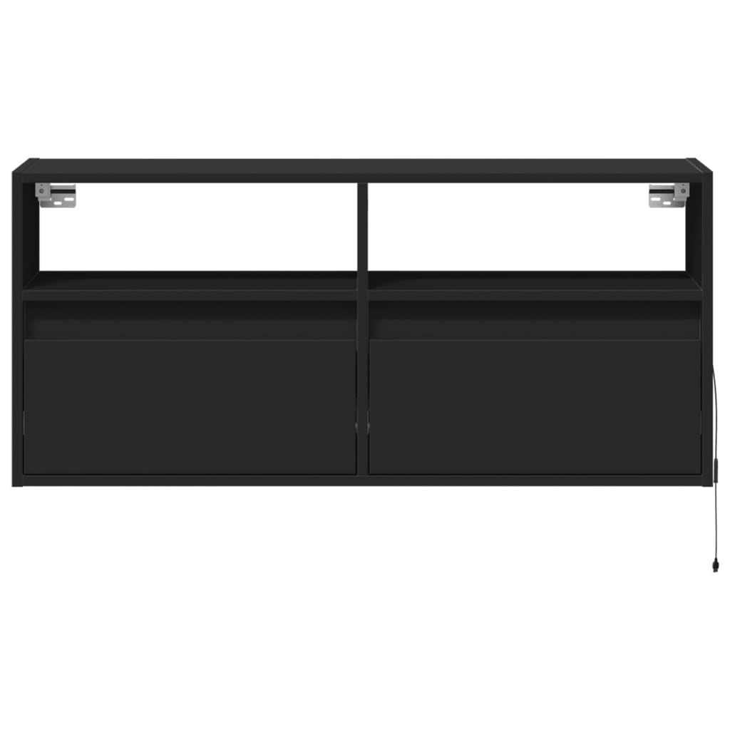 TV-Wandschrank mit LED-Beleuchtung Schwarz 100x31x45 cm