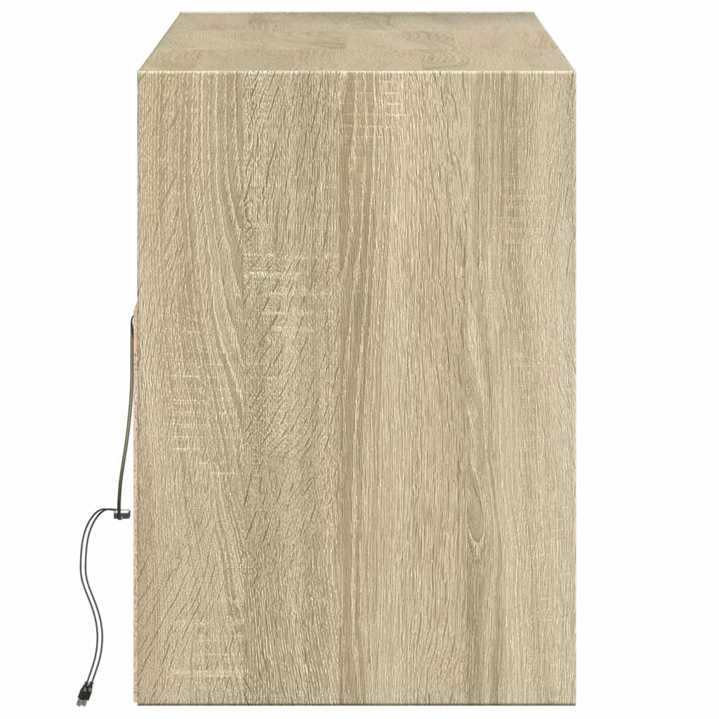 TV-Wandschrank mit LED-Beleuchtung Sonoma-Eiche 130x31x45 cm