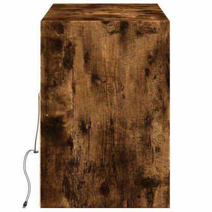 TV-Wandschrank mit LED-Beleuchtung Räuchereiche 130x31x45 cm