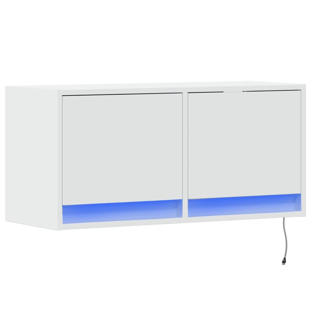 TV-Wandschrank mit LED-Beleuchtung Weiß 80x31x38 cm