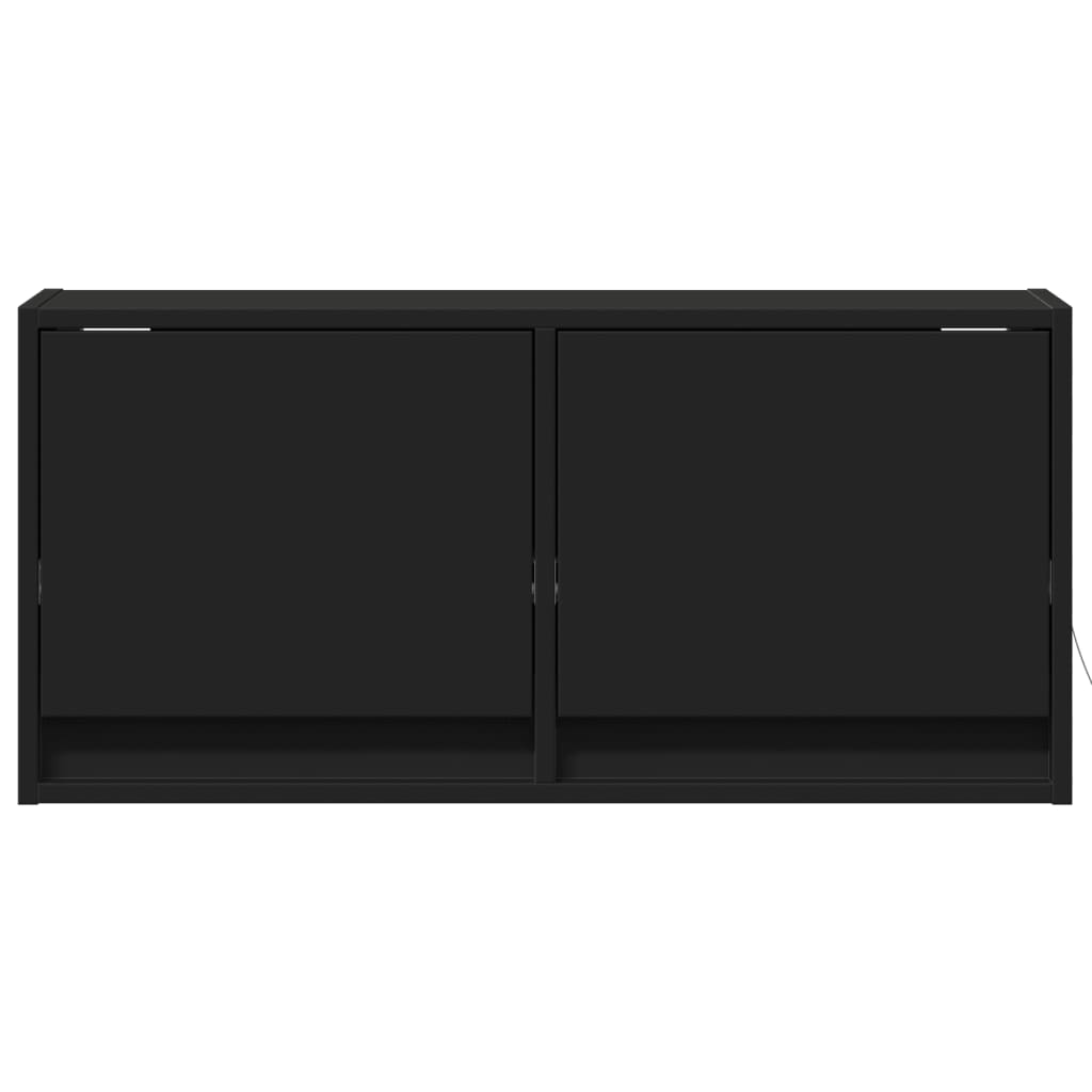 TV-Wandschrank mit LED-Beleuchtung Schwarz 80x31x38 cm