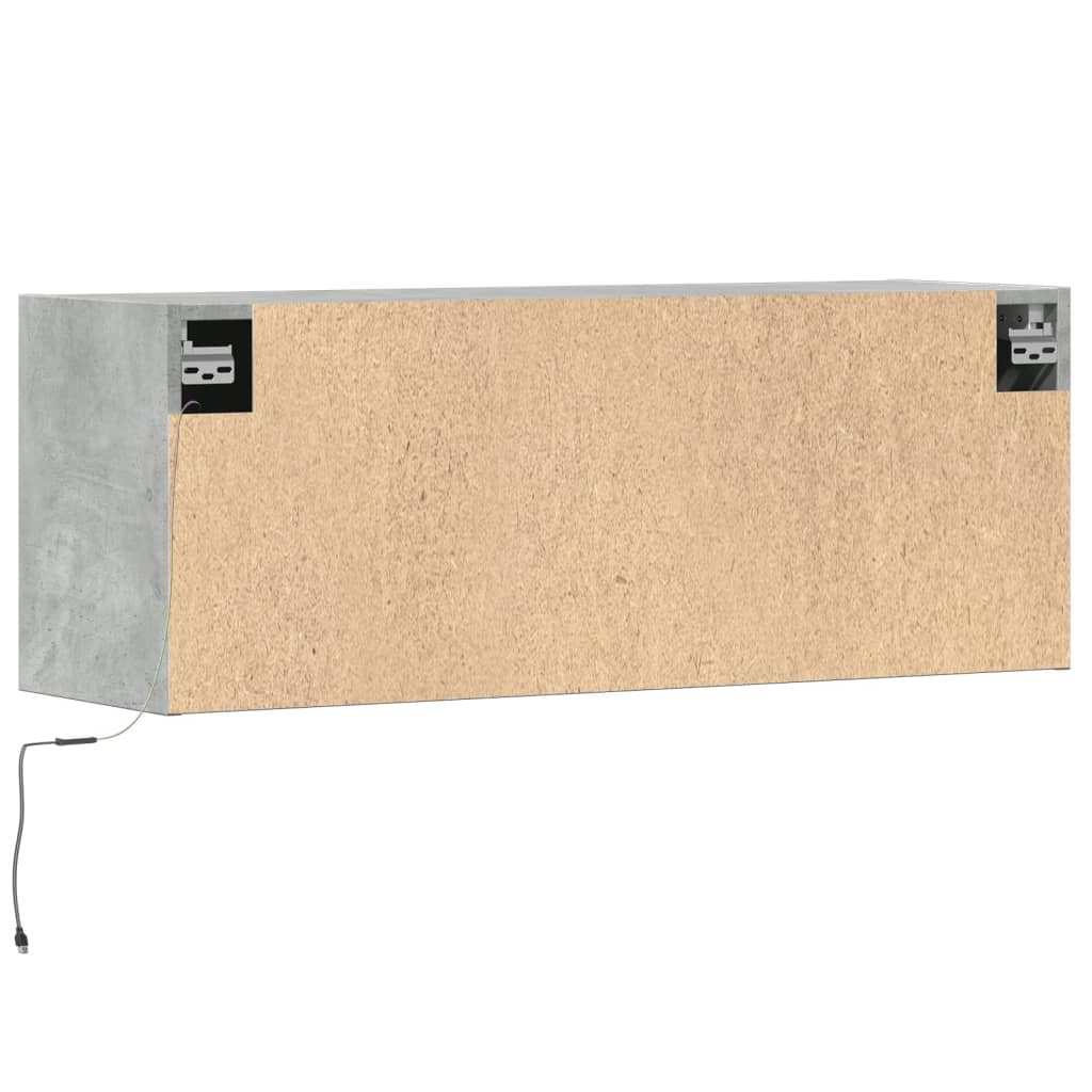 TV-Wandschrank mit LED-Beleuchtung Betongrau 100x31x35 cm