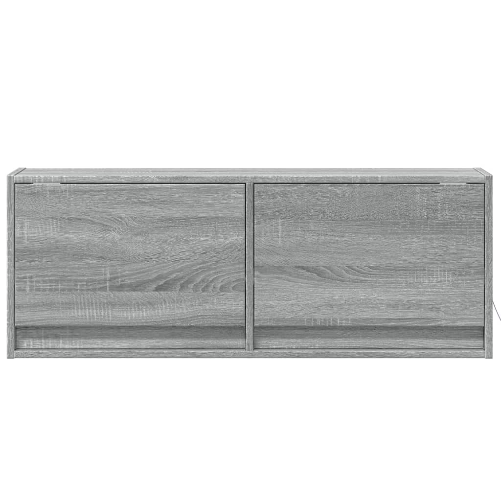 TV-Wandschrank mit LED-Beleuchtung Grau Sonoma 100x31x35 cm