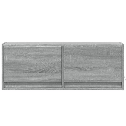 TV-Wandschrank mit LED-Beleuchtung Grau Sonoma 100x31x35 cm