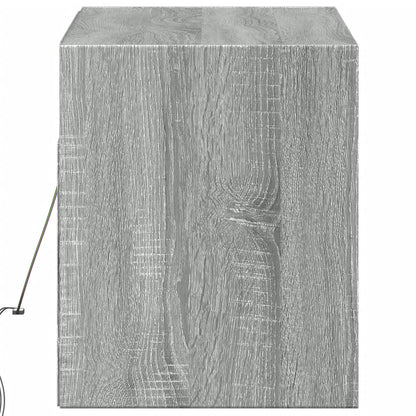 TV-Wandschrank mit LED-Beleuchtung Grau Sonoma 100x31x35 cm