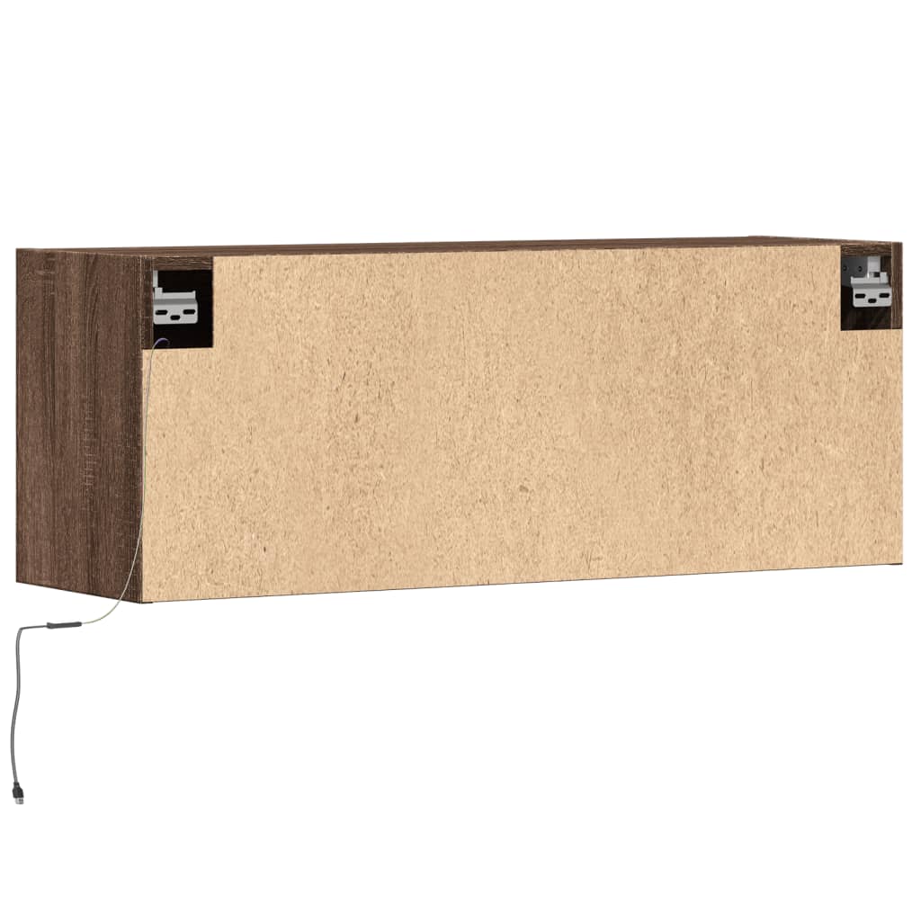 TV-Wandschrank mit LED-Beleuchtung Eichen-Optik 100x31x35 cm