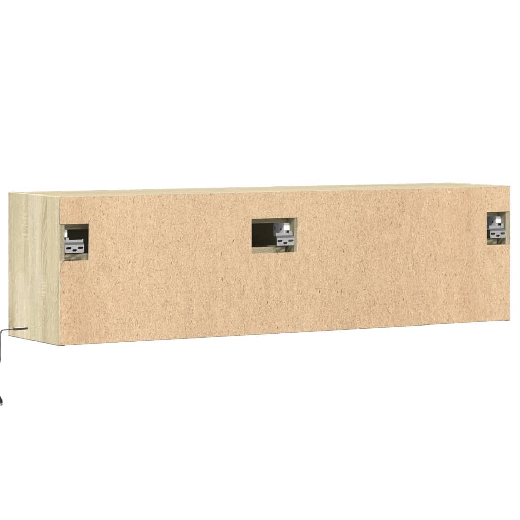 TV-Wandschrank mit LED-Beleuchtung Sonoma-Eiche 140x31x38 cm