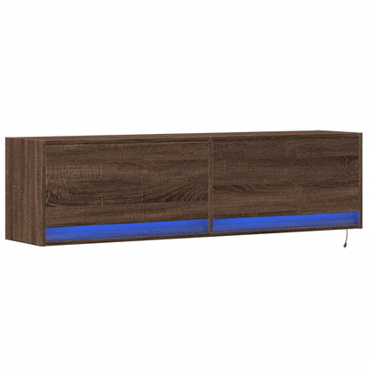 TV-Wandschrank mit LED-Beleuchtung Eichen-Optik 140x31x38 cm