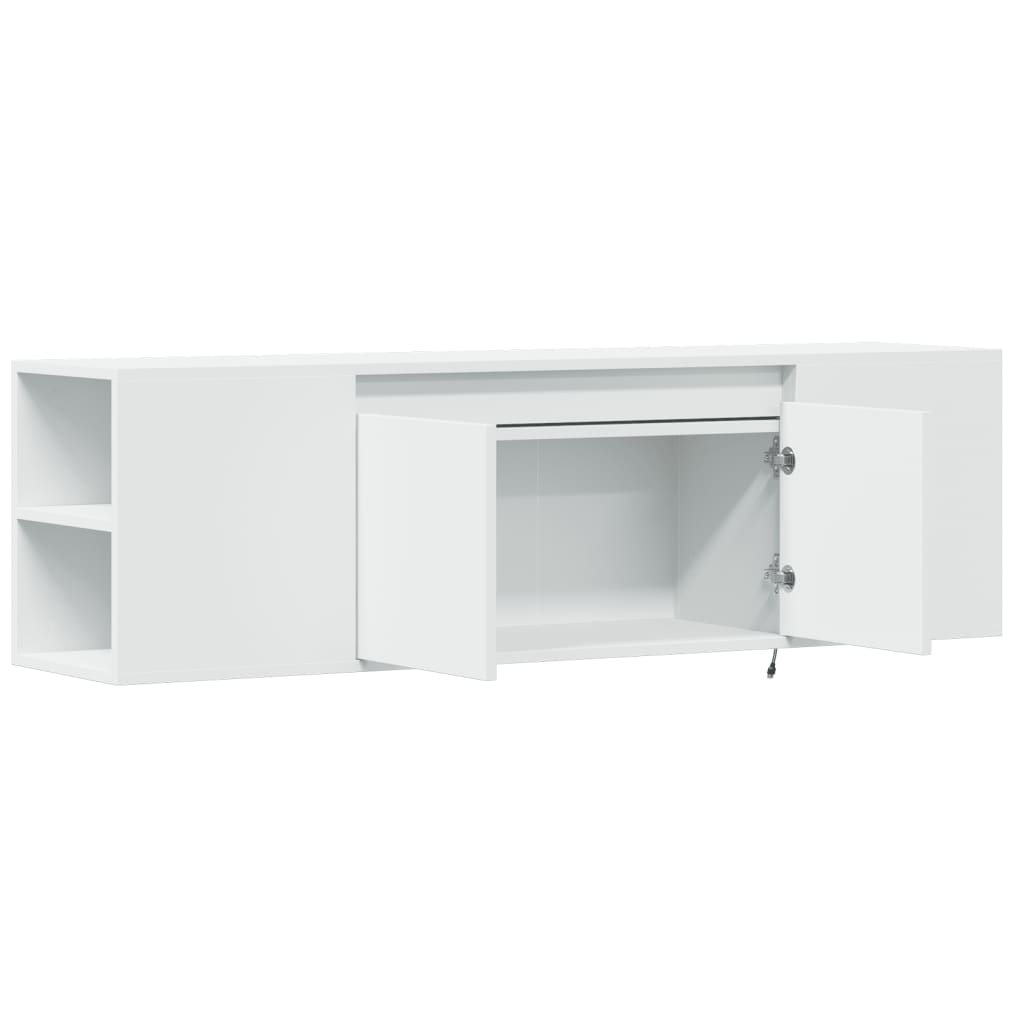 TV-Wandschrank mit LED-Beleuchtung Weiß 135x31x39,5 cm