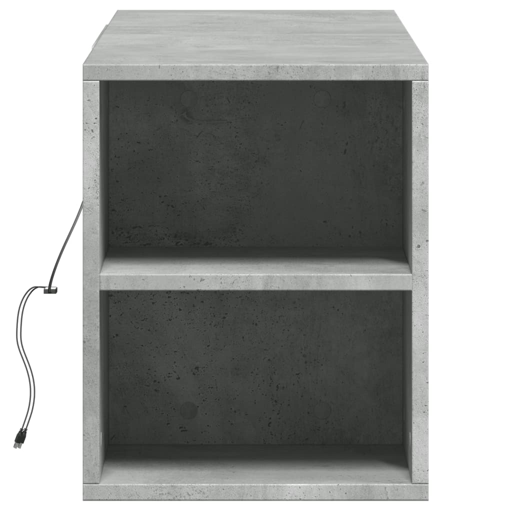 TV-Wandschrank mit LED-Beleuchtung Betongrau 135x31x39,5 cm