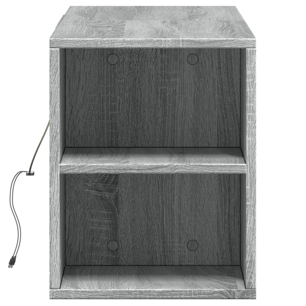 TV-Wandschrank mit LED-Beleuchtung Grau Sonoma 135x31x39,5 cm