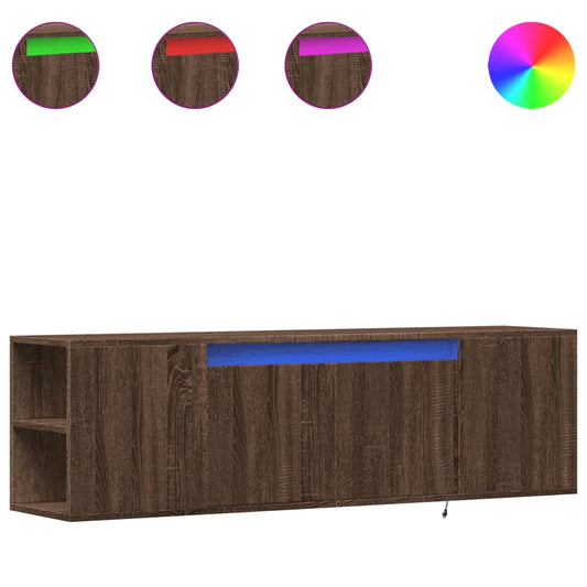 TV-Wandschrank mit LED-Beleuchtung Eichen-Optik 135x31x39,5 cm