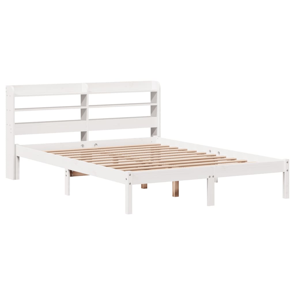 Massivholzbett ohne Matratze Weiß 120x190 cm Kiefernholz