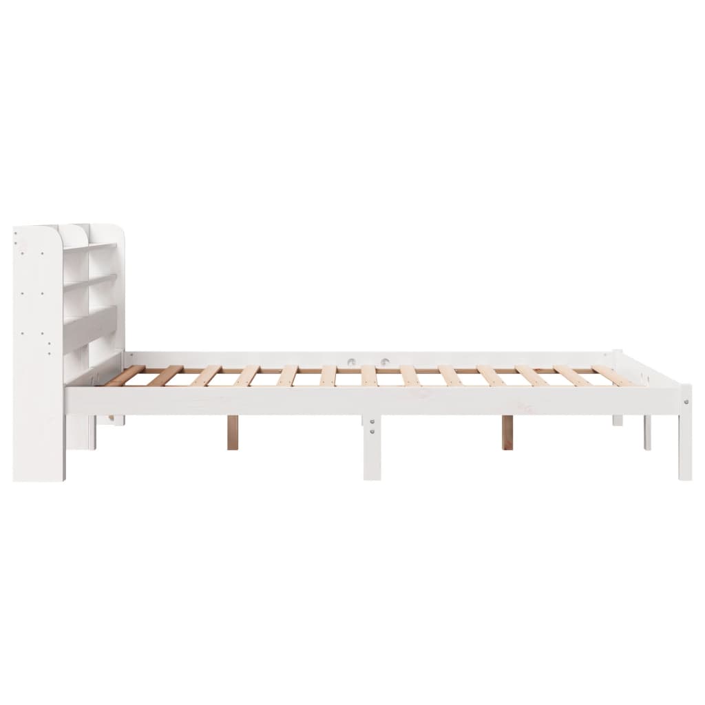 Massivholzbett ohne Matratze Weiß 120x190 cm Kiefernholz