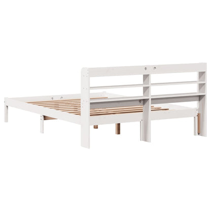 Massivholzbett ohne Matratze Weiß 120x190 cm Kiefernholz