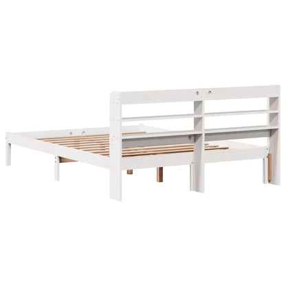 Massivholzbett ohne Matratze Weiß 135x190 cm Kiefernholz