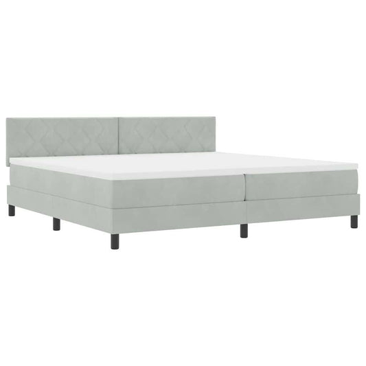 Boxspringbett mit Matratze Hellgrau 200 x 200 cm Stoff