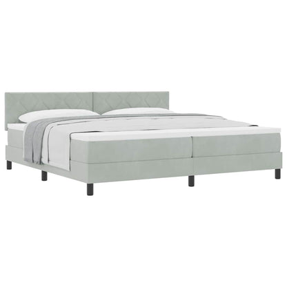 Boxspringbett mit Matratze Hellgrau 200 x 200 cm Stoff