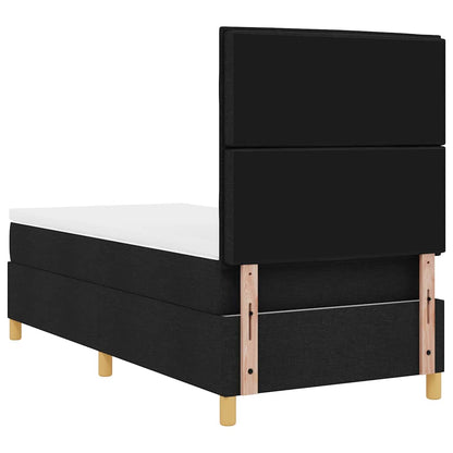 Boxspringbett mit Kopfteil Schwarz 100 x 200 cm Stoff