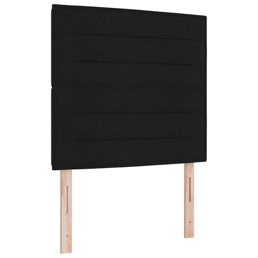 Boxspringbett mit Kopfteil Schwarz 120 x 190 cm Stoff