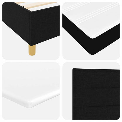 Boxspringbett mit Kopfteil Schwarz 120 x 200 cm Stoff