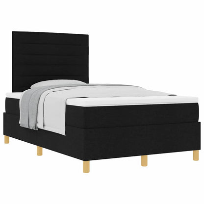 Boxspringbett mit Kopfteil Schwarz 120 x 200 cm Stoff