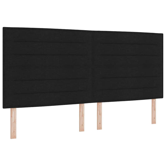 Boxspringbett mit Kopfteil Schwarz 200 x 200 cm Stoff