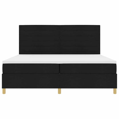 Boxspringbett mit Kopfteil Schwarz 200 x 200 cm Stoff