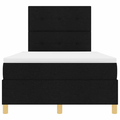 Boxspringbett mit Kopfteil Schwarz 120 x 190 cm Stoff