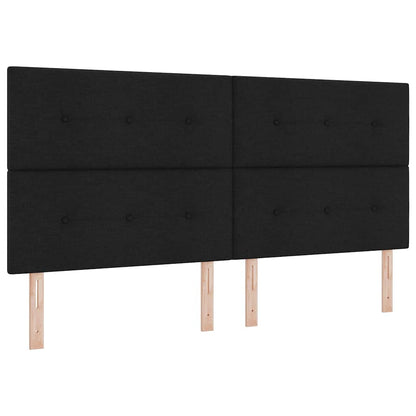 Boxspringbett mit Kopfteil Schwarz 200 x 200 cm Stoff