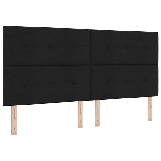 Boxspringbett mit Kopfteil Schwarz 200 x 200 cm Stoff
