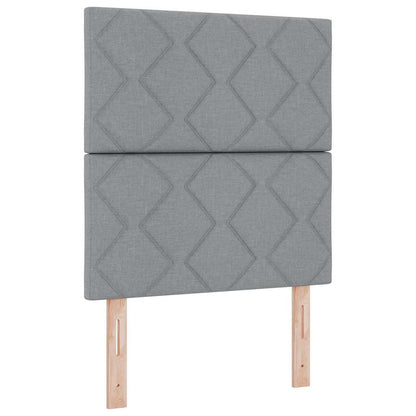 Boxspringbett mit Kopfteil Hellgrau 80 x 200 cm Stoff