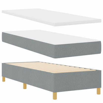 Boxspringbett mit Kopfteil Hellgrau 80 x 200 cm Stoff