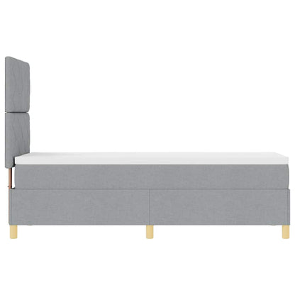 Boxspringbett mit Kopfteil Hellgrau 80 x 200 cm Stoff