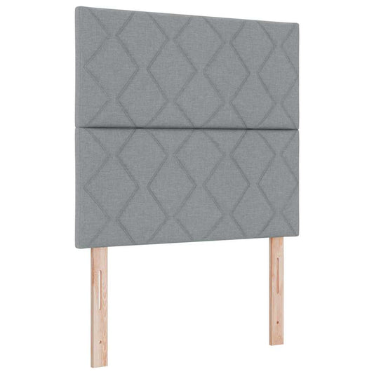 Boxspringbett mit Kopfteil Hellgrau 90 x 200 cm Stoff