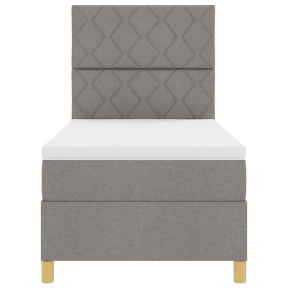 Boxspringbett mit Kopfteil Taupe 100 x 200 cm Stoff