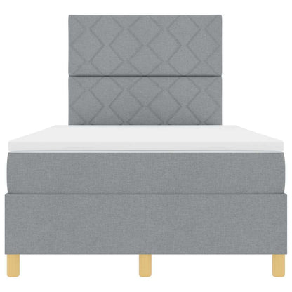 Boxspringbett mit Kopfteil Hellgrau 120 x 200 cm Stoff