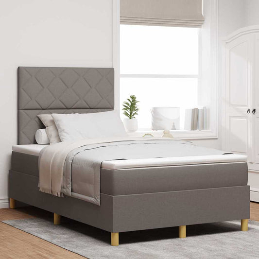 Boxspringbett mit Kopfteil Taupe 120 x 200 cm Stoff
