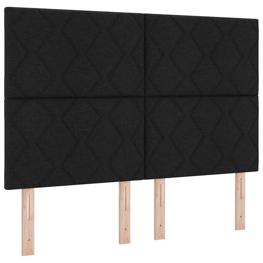 Boxspringbett mit Kopfteil Schwarz 140 x 190 cm Stoff