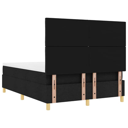 Boxspringbett mit Kopfteil Schwarz 140 x 190 cm Stoff