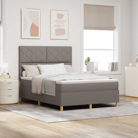 Boxspringbett mit Kopfteil Taupe 140 x 190 cm Stoff