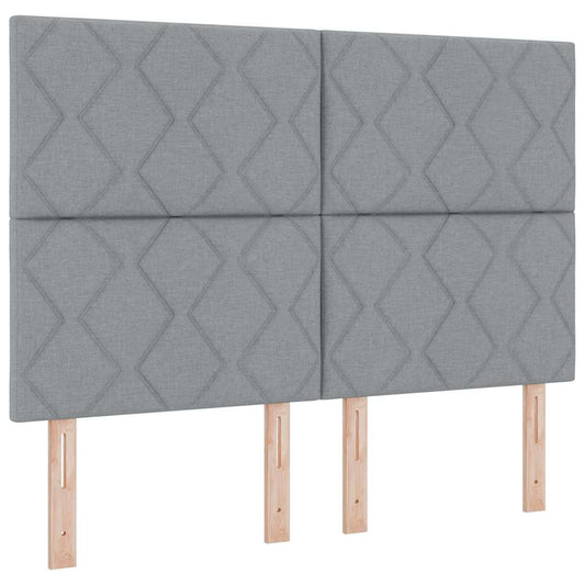 Boxspringbett mit Kopfteil Hellgrau 140 x 200 cm Stoff