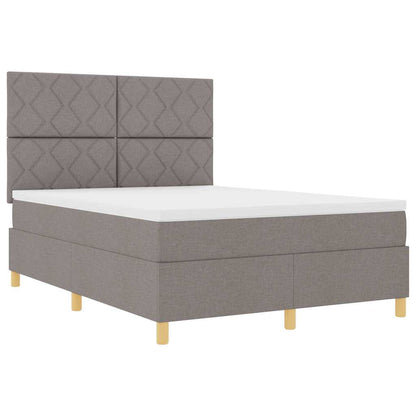 Boxspringbett mit Kopfteil Taupe 140 x 200 cm Stoff