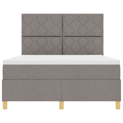 Boxspringbett mit Kopfteil Taupe 140 x 200 cm Stoff