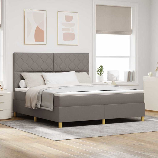 Boxspringbett mit Kopfteil Taupe 180 x 200 cm Stoff