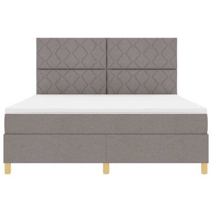 Boxspringbett mit Kopfteil Taupe 180 x 200 cm Stoff