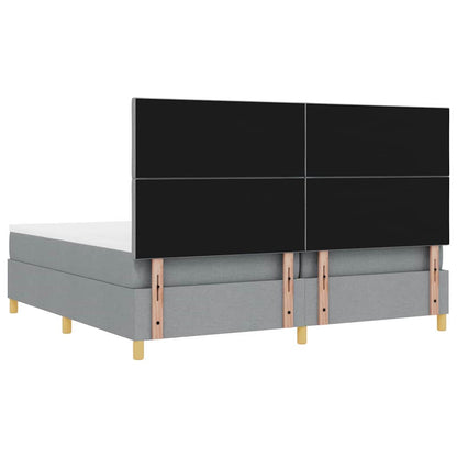 Boxspringbett mit Kopfteil Hellgrau 200 x 200 cm Stoff