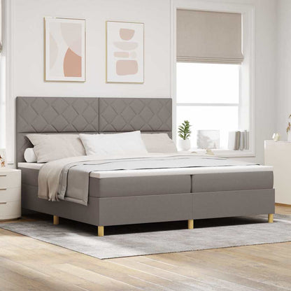 Boxspringbett mit Kopfteil Taupe 200 x 200 cm Stoff
