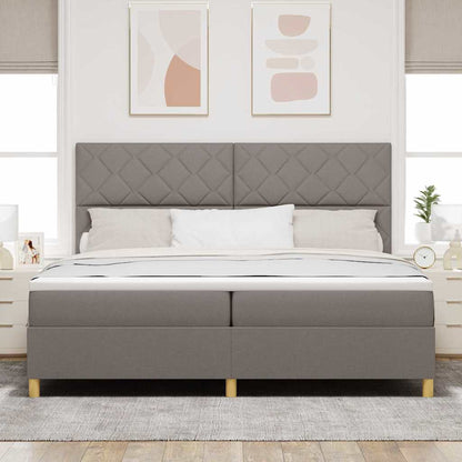 Boxspringbett mit Kopfteil Taupe 200 x 200 cm Stoff